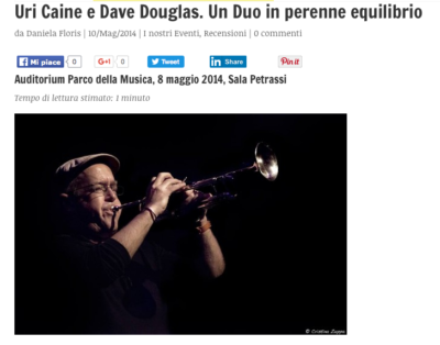 2014 05 10 Dave Douglas - recensione Daniela Floris a proposito di jazz